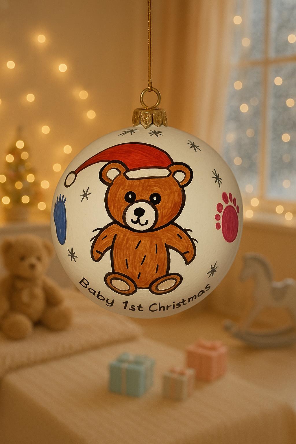 Baby’s First Christmas Handmade Christmas Bauble – Elegant White Keepsake Ornament