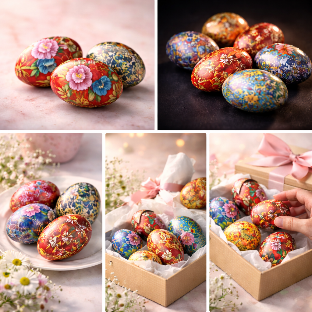 Assorted set of 5 Easter Egg Collection – - 3 Inch Sustainable Easter Décor by HONEST