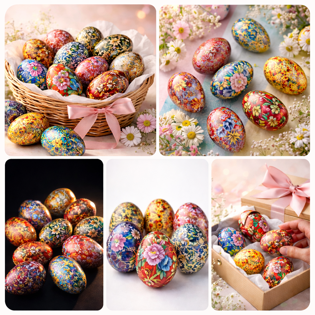 Assorted set of 5 Easter Egg Collection – - 3 Inch Sustainable Easter Décor by HONEST