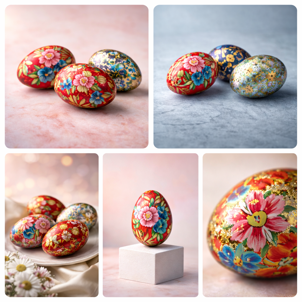 Assorted set of 5 Easter Egg Collection – - 3 Inch Sustainable Easter Décor by HONEST