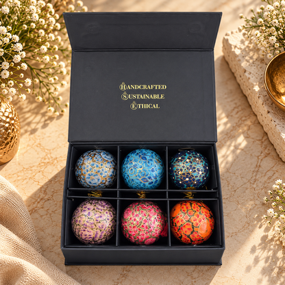 Luxury Box (Enchanted-1 Collection) - Pack of 6 Handmade Baubles - Best Christmas Gift
