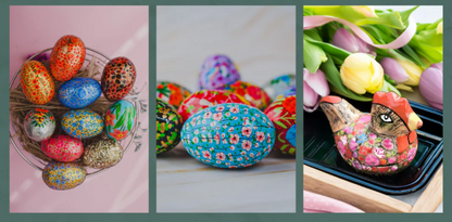 Assorted set of 5 Easter Egg Collection – - 3 Inch Sustainable Easter Décor by HONEST