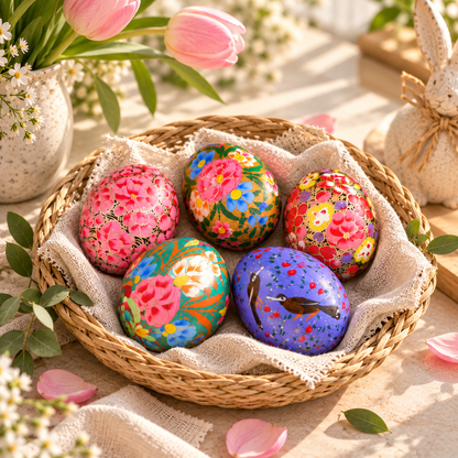 Assorted set of 5 Easter Egg Collection – - 3 Inch Sustainable Easter Décor by HONEST