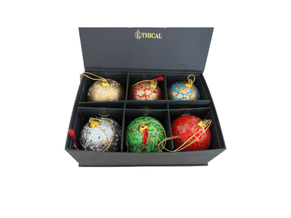 Luxury Box of 6 Handmade Baubles -Best Christmas Gifts