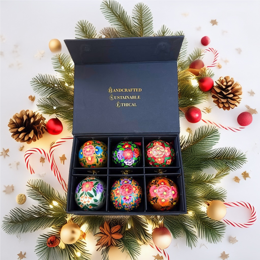 Luxury Box (Alizeh Collection) - Pack of 6 Handmade Baubles - Best Christmas Gifts
