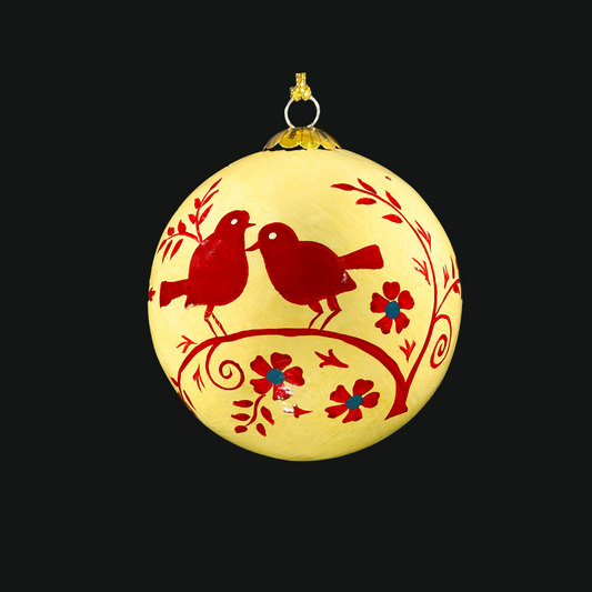 red turtle dove handmade bauble for  Christmas tree decorations, seasonal decorations