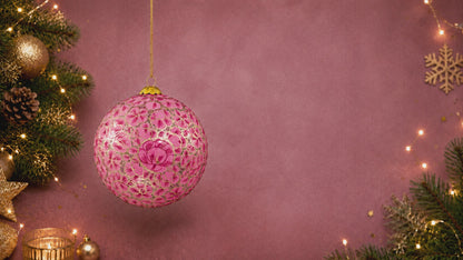 Enchanted Pink Ornament – Premium Handcrafted Christmas Decorations
