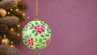 Winter Roses christmas bauble