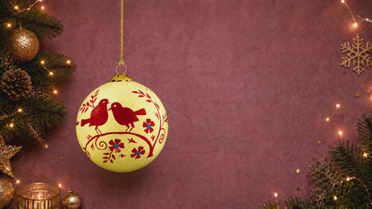 Turtle Doves Red christmas bauble
