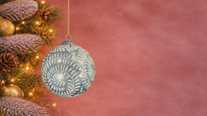Winter Vines - Silver christmas bauble