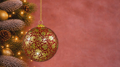 Golden Leaf - Red- christmas decoration