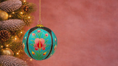 Blue Tulip Chinar Temple - Christmas Bauble