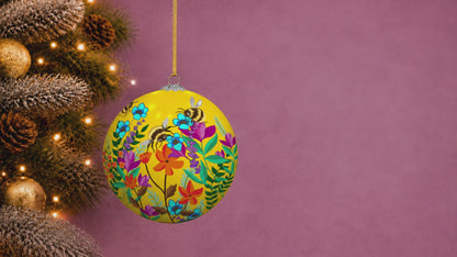 Handcrafted Bee & Floral Bauble – Sustainable Christmas Decorations | Lemon Bee Garden
