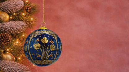 Navy Blue Christmas Baubles-Temple