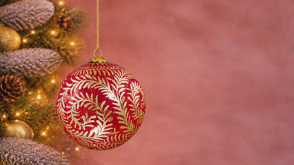 Winter Vines -Red christmas bauble