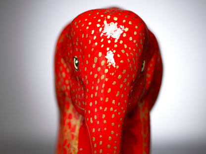 Wooden Stargazer Elephant - Red