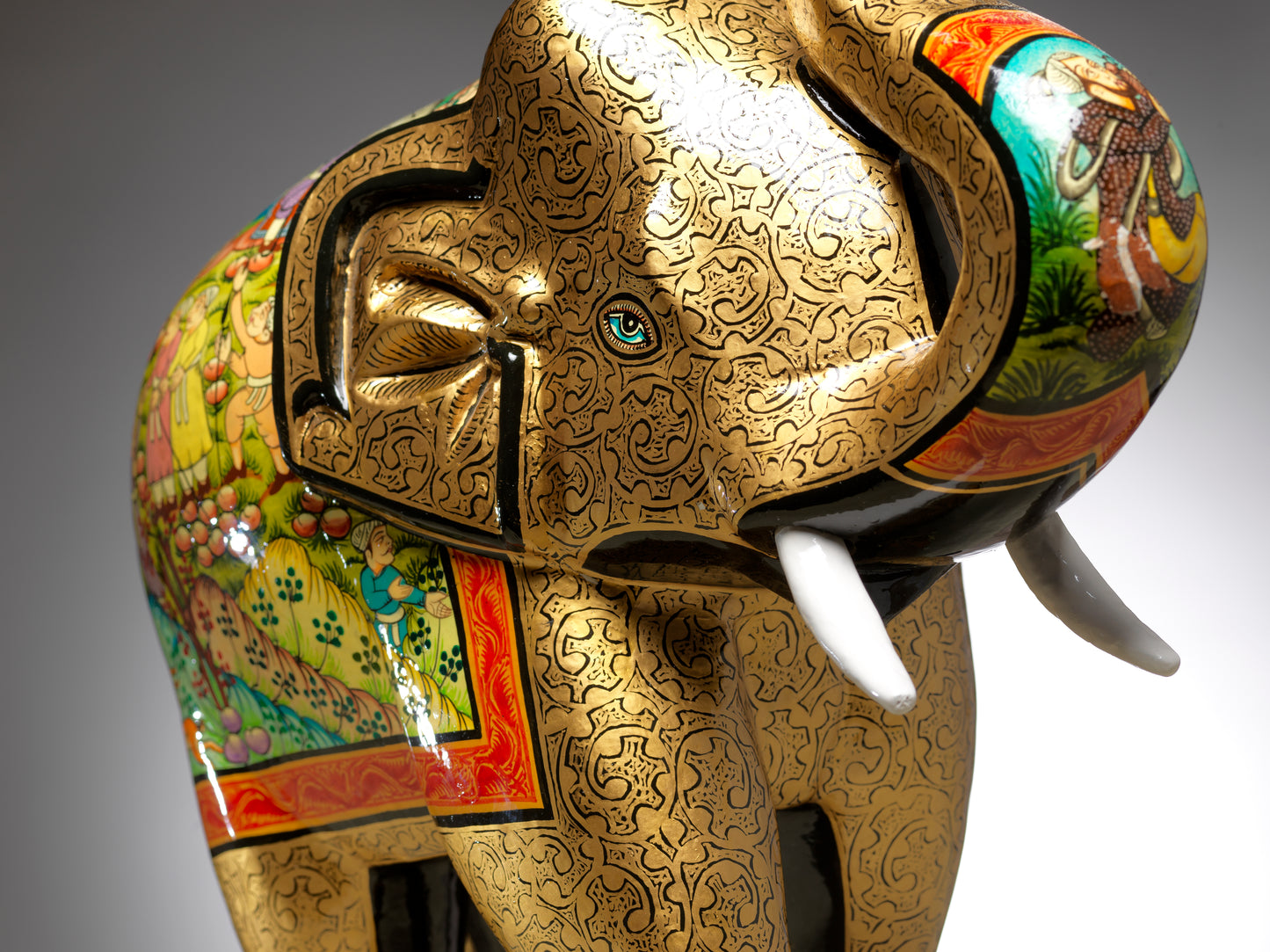 Royal Raja 12 " Handmade Elephant - Papier Mache Luxury home decor