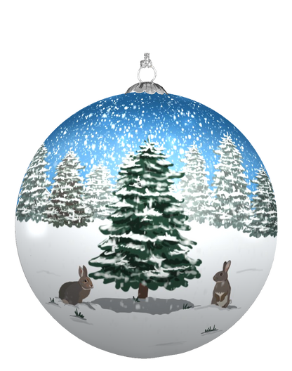 Snow Bunnies Christmas Bauble for Christmas tree decorations